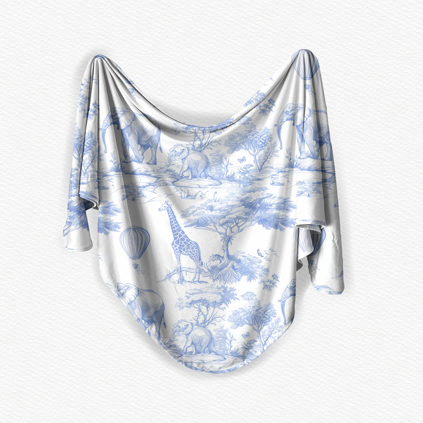 Baby Blue Safari swaddle