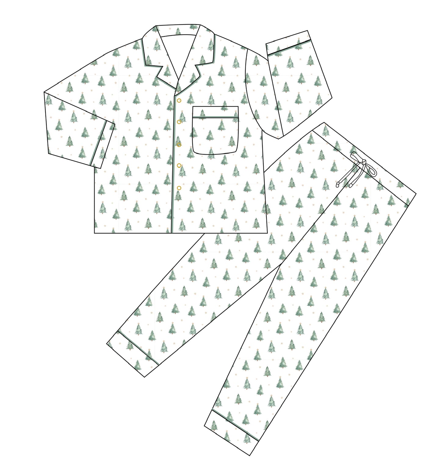 Twinkling Trees Women's Pajama Set (PRE-ORDER SHIPS 11/15-11/20)