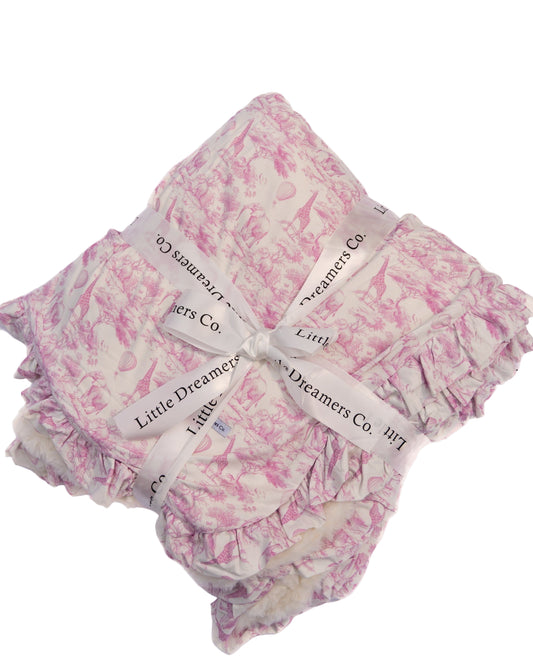 Baby Pink Safari 47x47 Mink Blanket