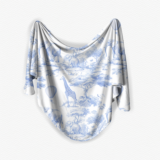 Baby Blue Safari swaddle