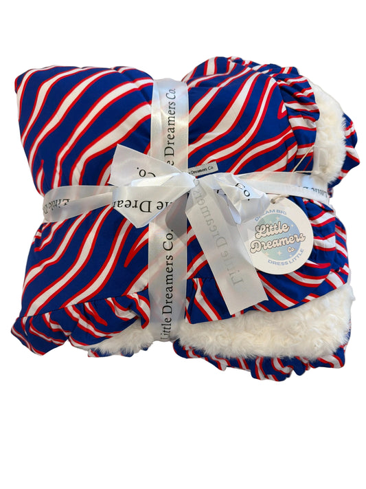 Victory Stripes 50x50 Mink Blanket