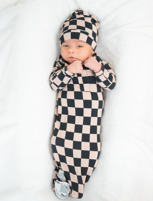 Checkmate Knotted Gown + Beanie