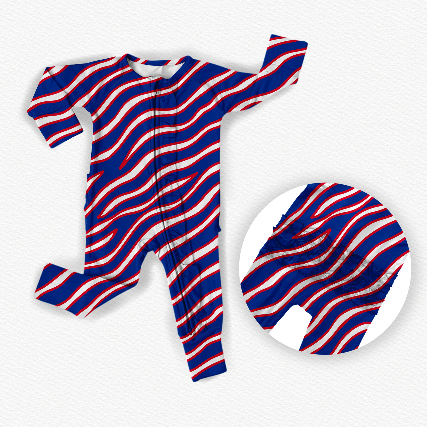Victory Stripes Ruffle Butt Onesie
